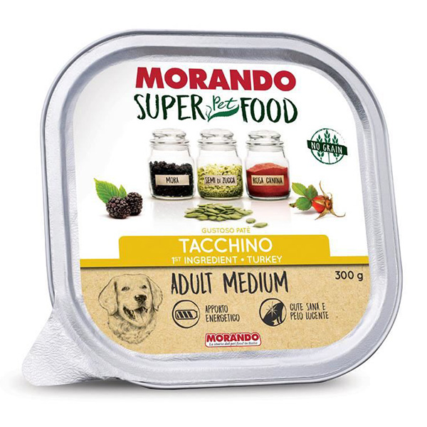 Morando Super Food Orta Irk Hindi Etli Pate Yetişkin Köpek Konservesi