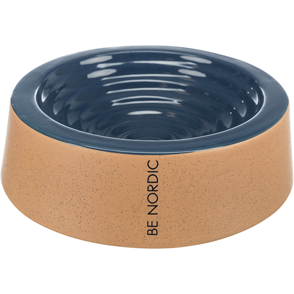 Trixie Be Nordic Kedi ve Köpek Seramik Mama ve Su Kabı Bej/Mavi (20 Cm, 0.8 Lt)