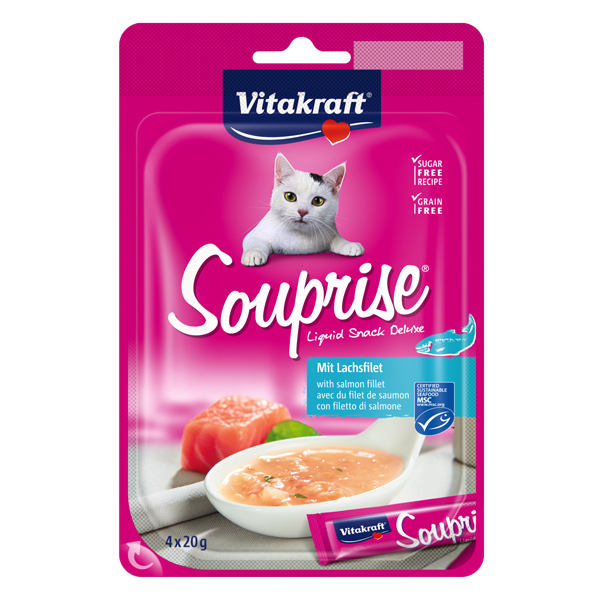 Vitakraft Somonlu Çorba Sıvı Kedi Ödül Maması 4 Adet