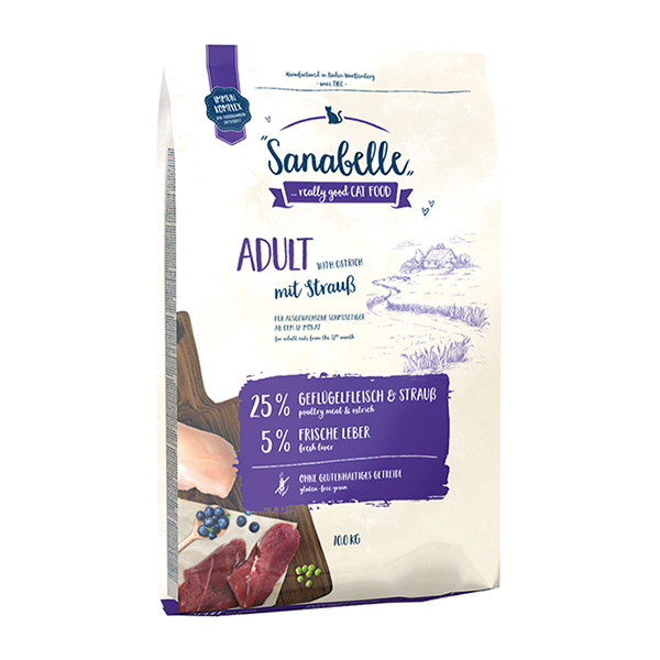 Sanabelle Ostrict Adult Tahılsız Deve Kuşu Etli Yetişkin Kedi Maması