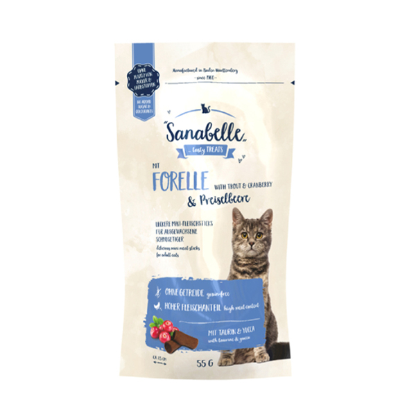Sanabelle Snack Alabalık ve Kızılcıklı Kedi Ödül Maması