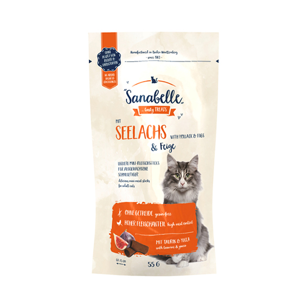 Sanabelle Snack Kömür Balığı ve İncirli Kedi Ödül Maması