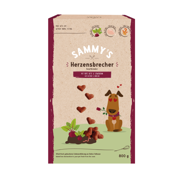Sammy's HeartBreaker Pancar ve Karahindibalı Fırınlanmış Atıştırmalık Köpek Ödül Maması