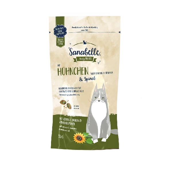 Sanabelle Crispies Tavuk ve Ispanaklı Kedi Ödül Maması
