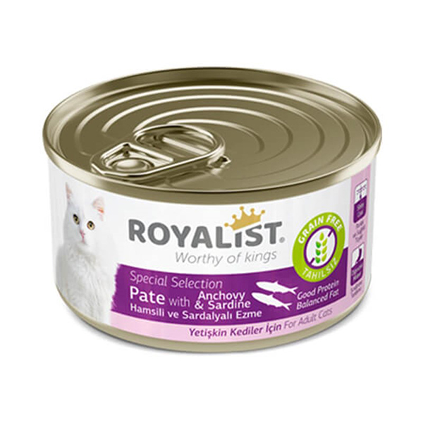 Royalist Tahılsız Hamsi ve Sardalyalı Yetişkin Konserve Kedi Maması