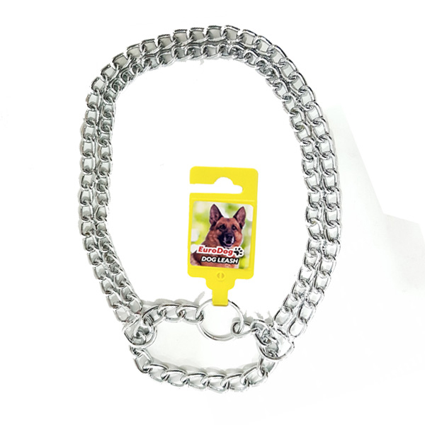 Euro Dog Köpek İki Sıralı Küçük Zincir Boğma Tasma 55 Cm