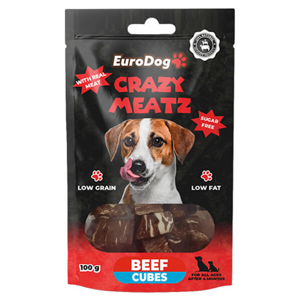 Euro Dog Biftekli Küp Doğal Köpek Ödül Maması