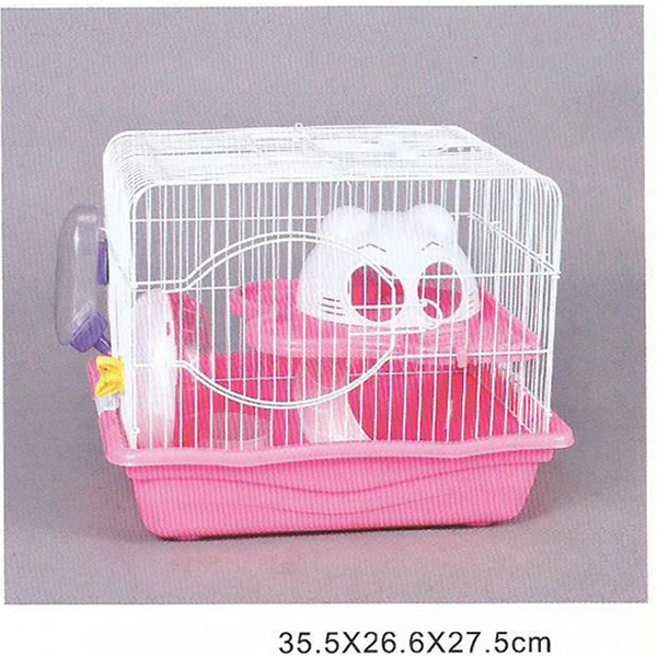 Dayang Hamster Kafesi (Beyaz/Pembe, 45x30x33 Cm)