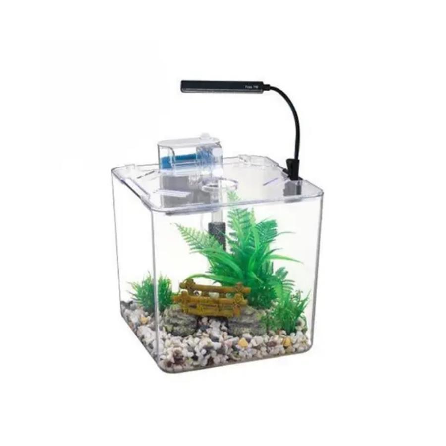 [670-DA-L25] Nubios Masasüstü Plastik Akvaryum Seti Küp (13,5L)
