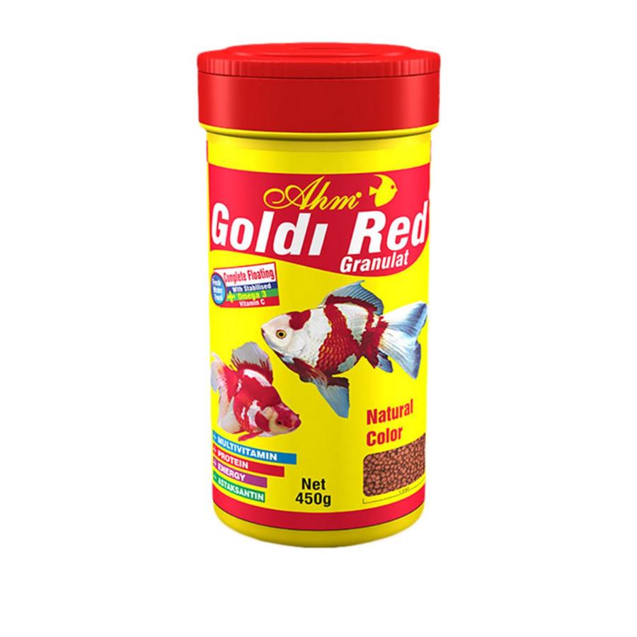 [696-30397] Ahm Goldi Red Granulat Balık yemi 100 Ml