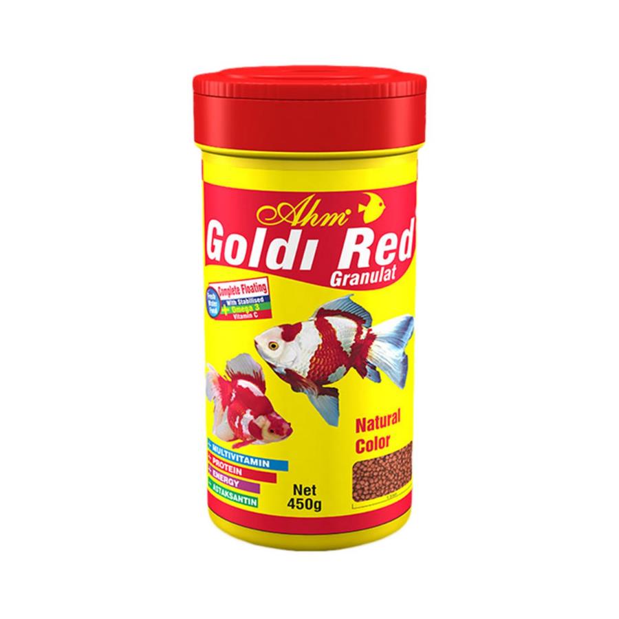 [696-30793] Ahm Goldi Red Granulat Balık Yemi 250 Ml