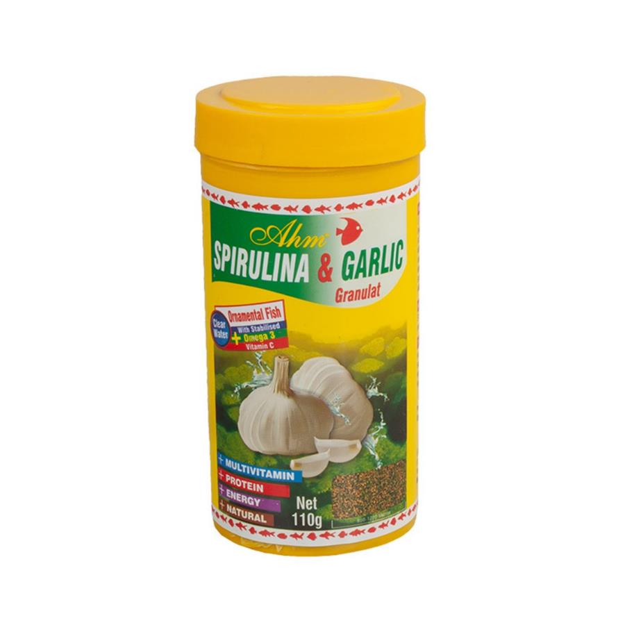 [696-30922] Ahm Spirulina Garlic Granulat Balık Yemi 250 Ml
