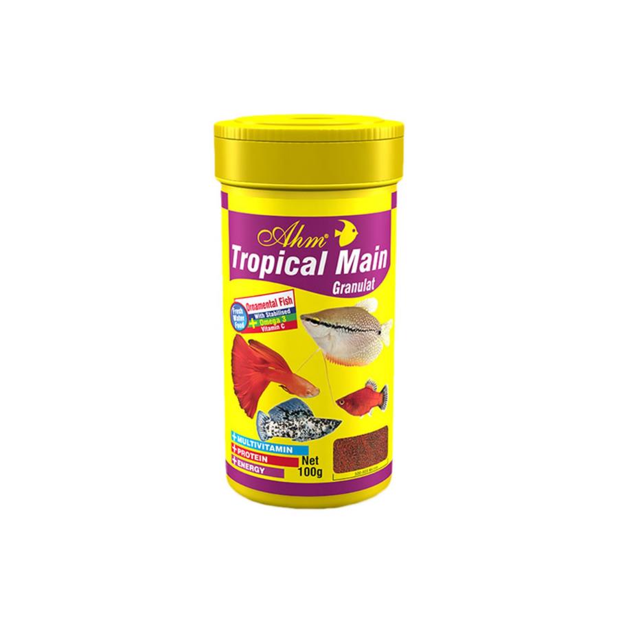 [696-30786] Ahm Tropical Main Granulat Küçük Ağızlı Süs Balığı Yemi 250 Ml