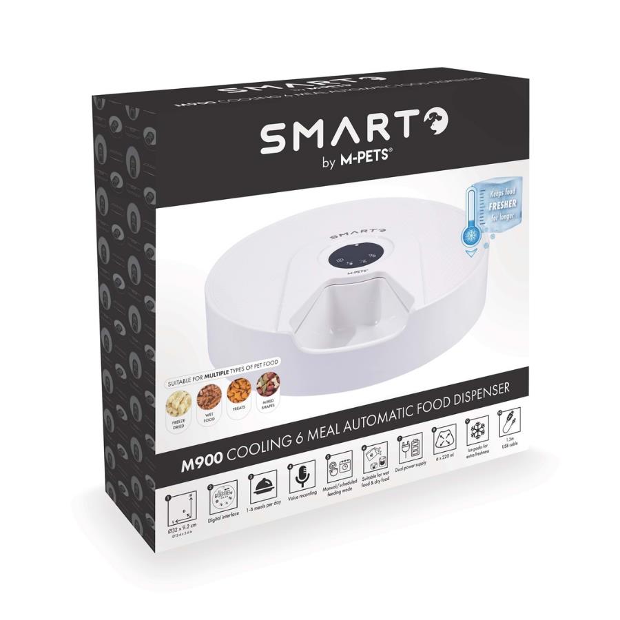 [60568699] M-Pets Samrto M900 Soğutuculu Otomatik Mama Kabı 6 Bölmeli