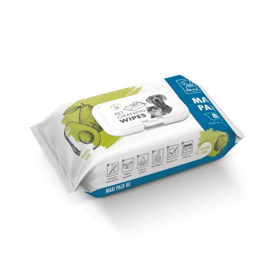 [60101999] M-Pets Avocado Kedi ve Köpekler İçin Temizlik Mendili 80'li