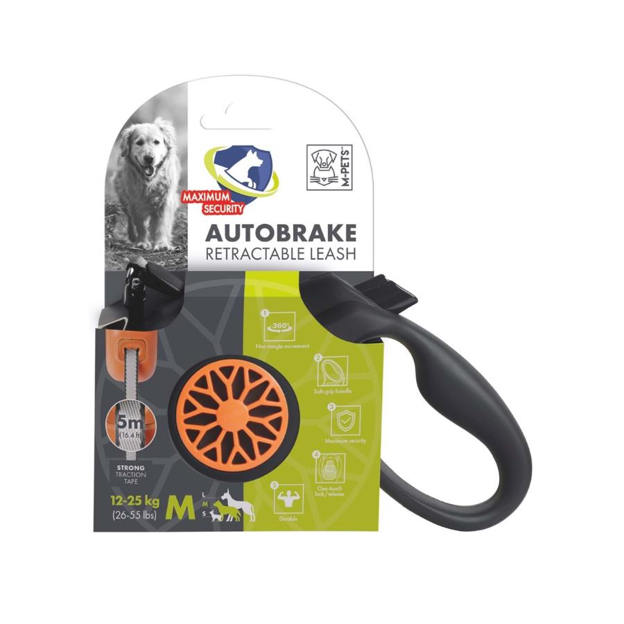 [10830099] M-Pets Autobreake Turuncu Otomatik Şerit Köpek Gezdirme Tasması 5 Mt M