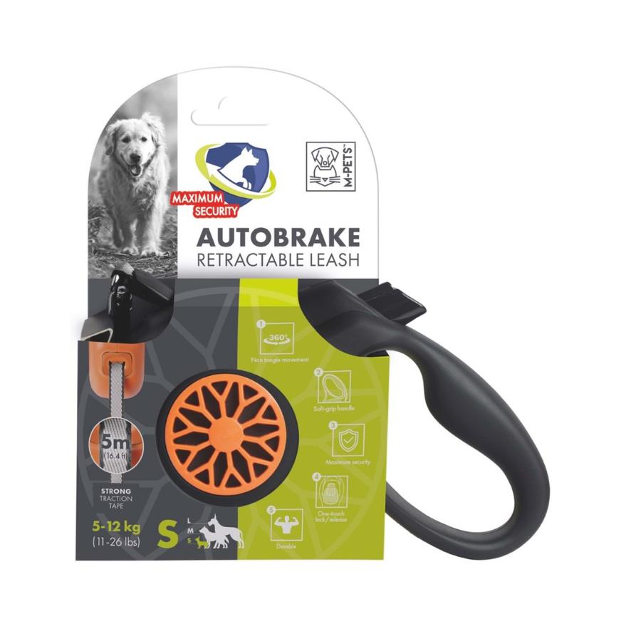 [10829999] M-Pets Autobreake Turuncu Otomatik Şerit Köpek Gezdirme Tasması 5 Mt S