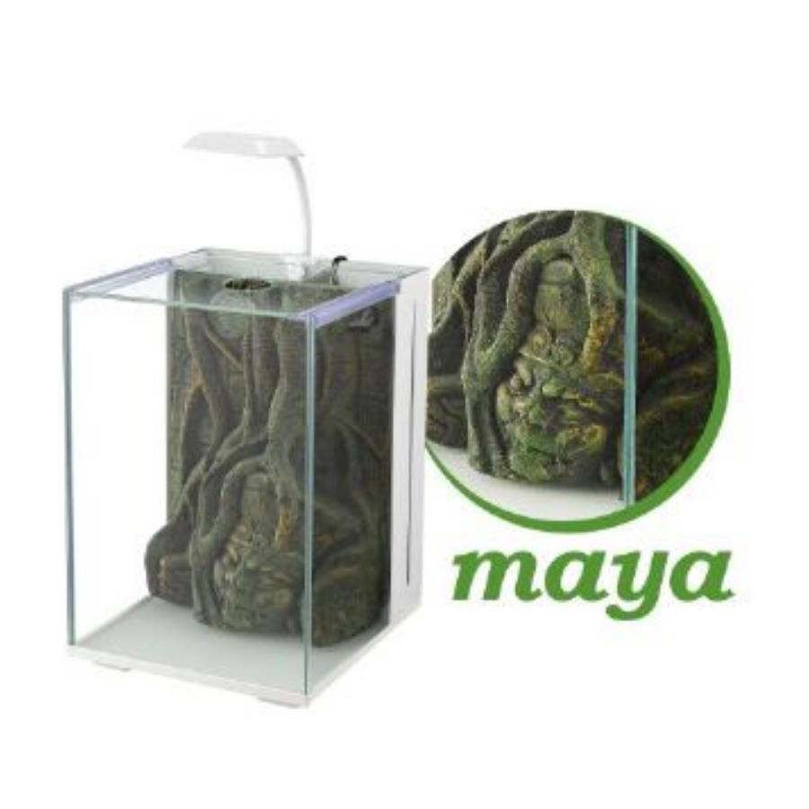 [670-NB-A20-MAYA-B] Nubios Maya Dekorlu Nano Akvaryum Beyaz 20x22x29 Cm
