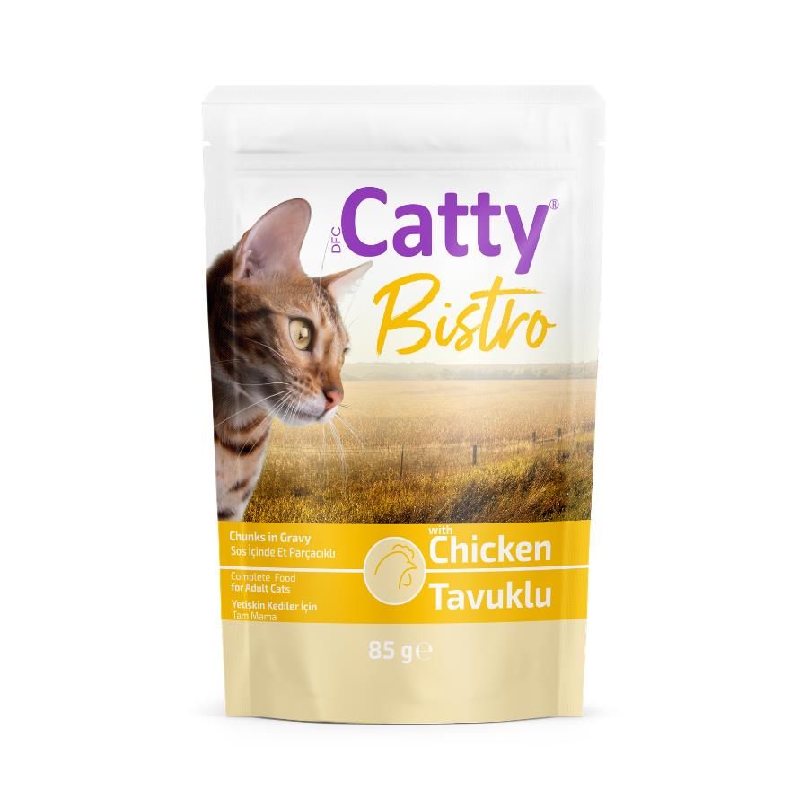 [8680542873700] Catty Bistro Sos İçinde Tavuklu Yetişkin Kedi Konservesi 85 Gr