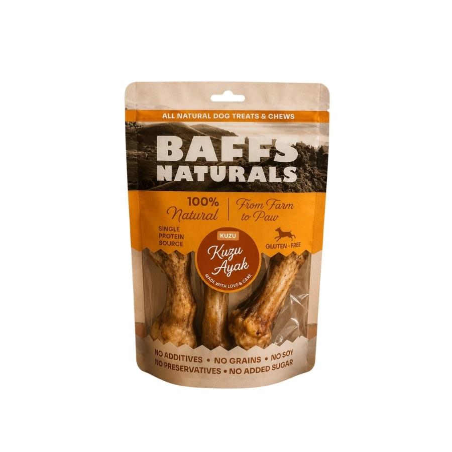 [8683229861953] Baffs Naturals Kuzu Ayak Köpek Ödülü 3'lü Paket 300 Gr