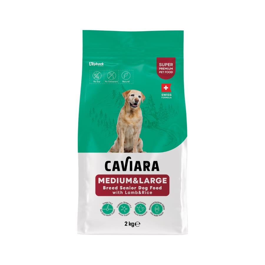 [KL-016] Caviara Kuzu Etli ve Pirinçli Orta ve Büyük Irk Yaşlı Köpek Maması (2 Kg)