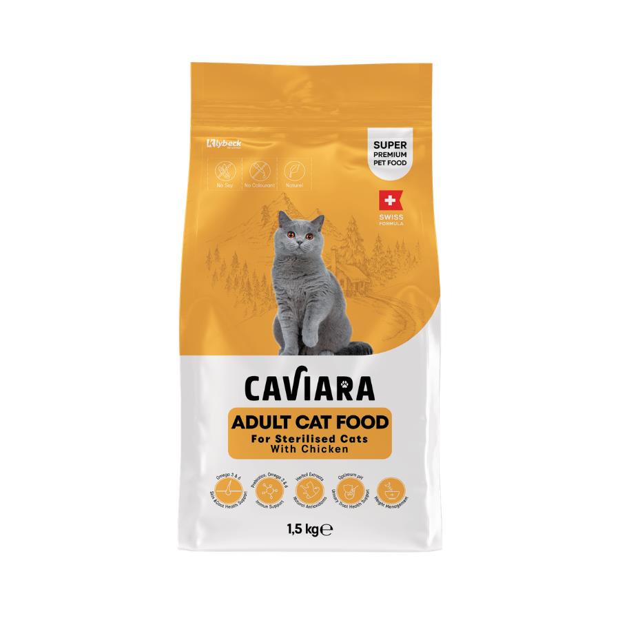 [KL-057] Caviara Tavuklu Kısırlaştırılmış Yetişkin Kedi Maması (12 Kg)