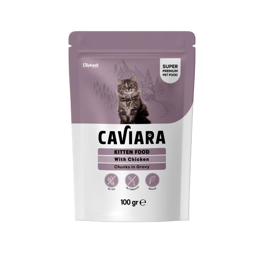 [KL-151] Caviara Pouch Sos İçinde Et Parçacıklı Tavuklu Yavru Kedi Konservesi