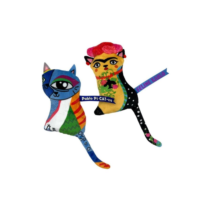 Kong Artz Kahlo Picasso Peluş Kedi Oyuncağı 2 'li
