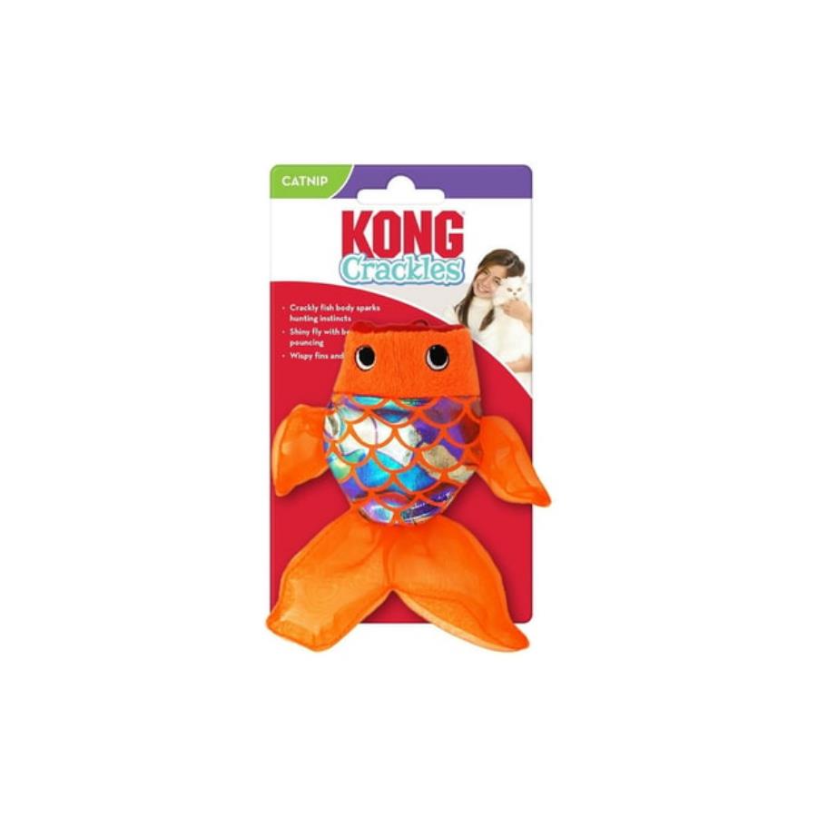 [390-CRCL47E] Kong Crackles Hışırtılı Balık Peluş Kedi Oyuncağı