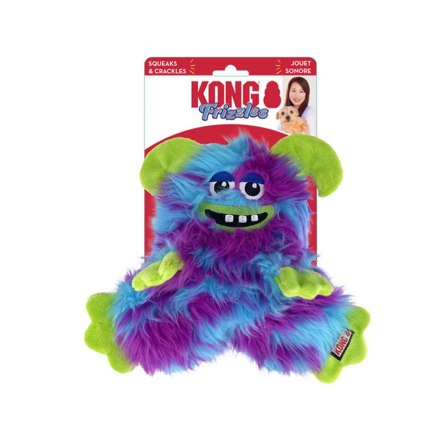 [390-FRZ22E] Kong Frizzles Sevimli Canavar Sesli Peluş Köpek Oyuncağı M