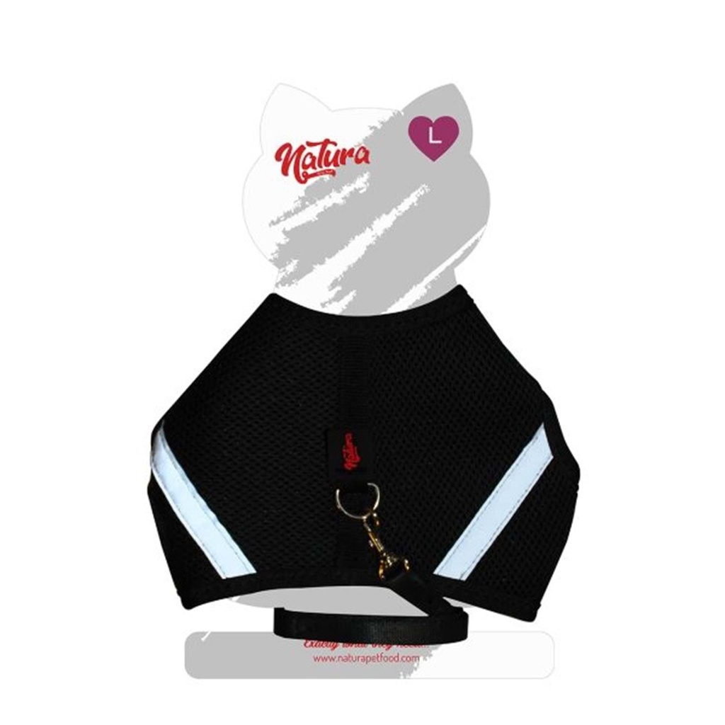 Natura Air Net Kedi Göğüs Tasması (Siyah, Xl)