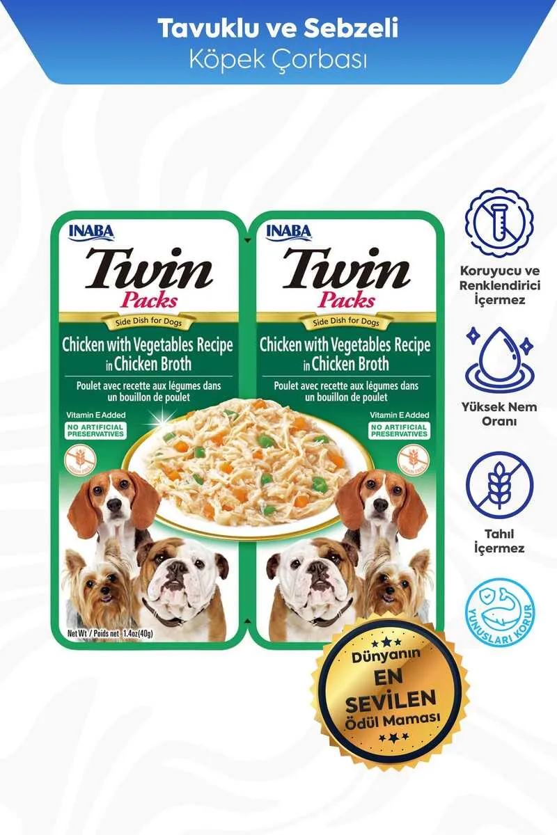 [EUD801] Ciao Twin Churu Tavuklu Sebzeli Köpek Çorbası 2 x 40 Gr