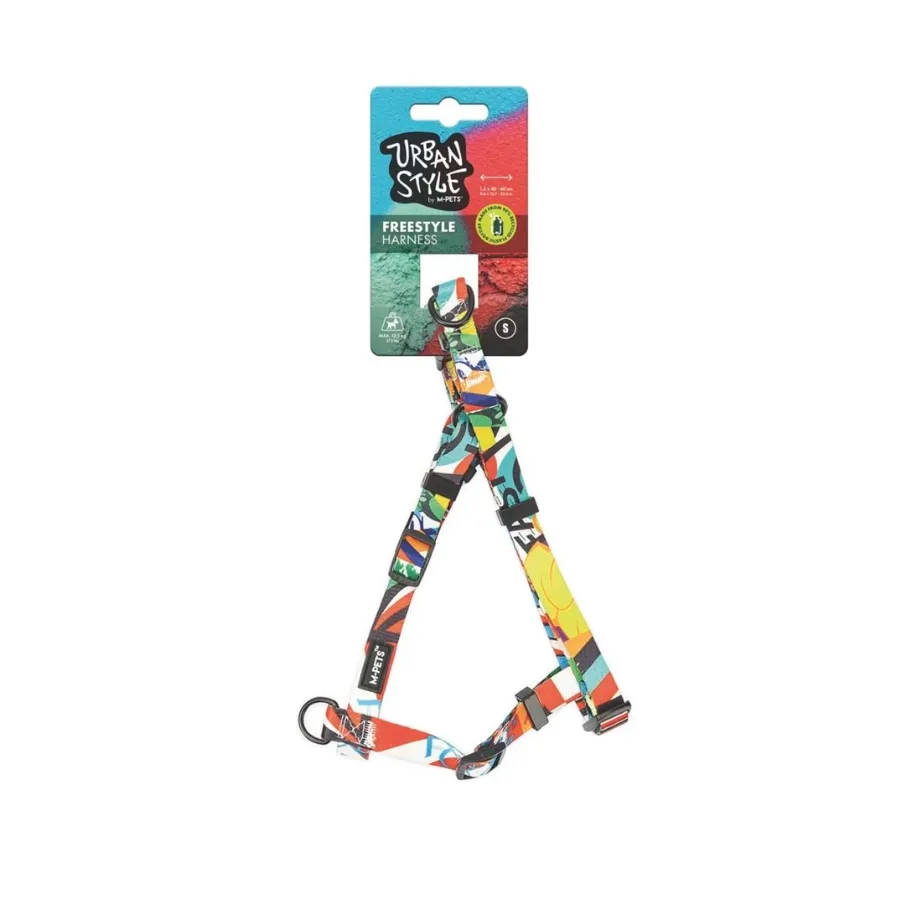 [6953182731917] M-Pets Urban Style Freestyle Renkli Köpek Göğüs Tasması S