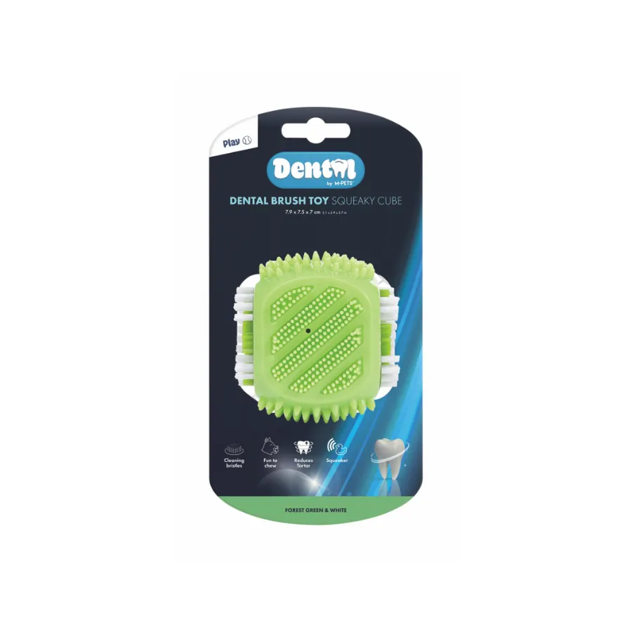 [10676899] M-Pets Dental Squeaky Cube Diş Fırçalı Köpek Oyuncağı