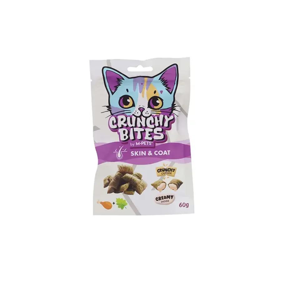 [29015699] M-Pets Crunchy Bites Skın&coat Deri ve Tüy Sağlığı Destekleyici Kedi Ödülü 60 Gr