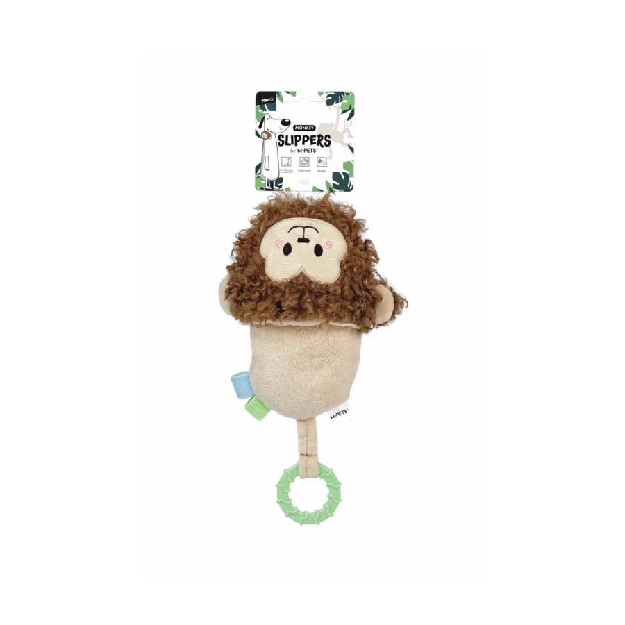 [10672899] M-Pets Slippers Monkey Kahverengi Peluş Köpek Oyuncağı