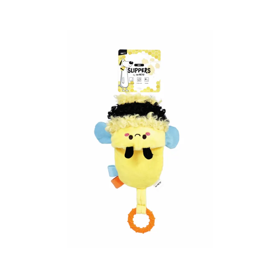 [10672699] M-Pets Slippers Bee Sarı Peluş Köpek Oyuncağı