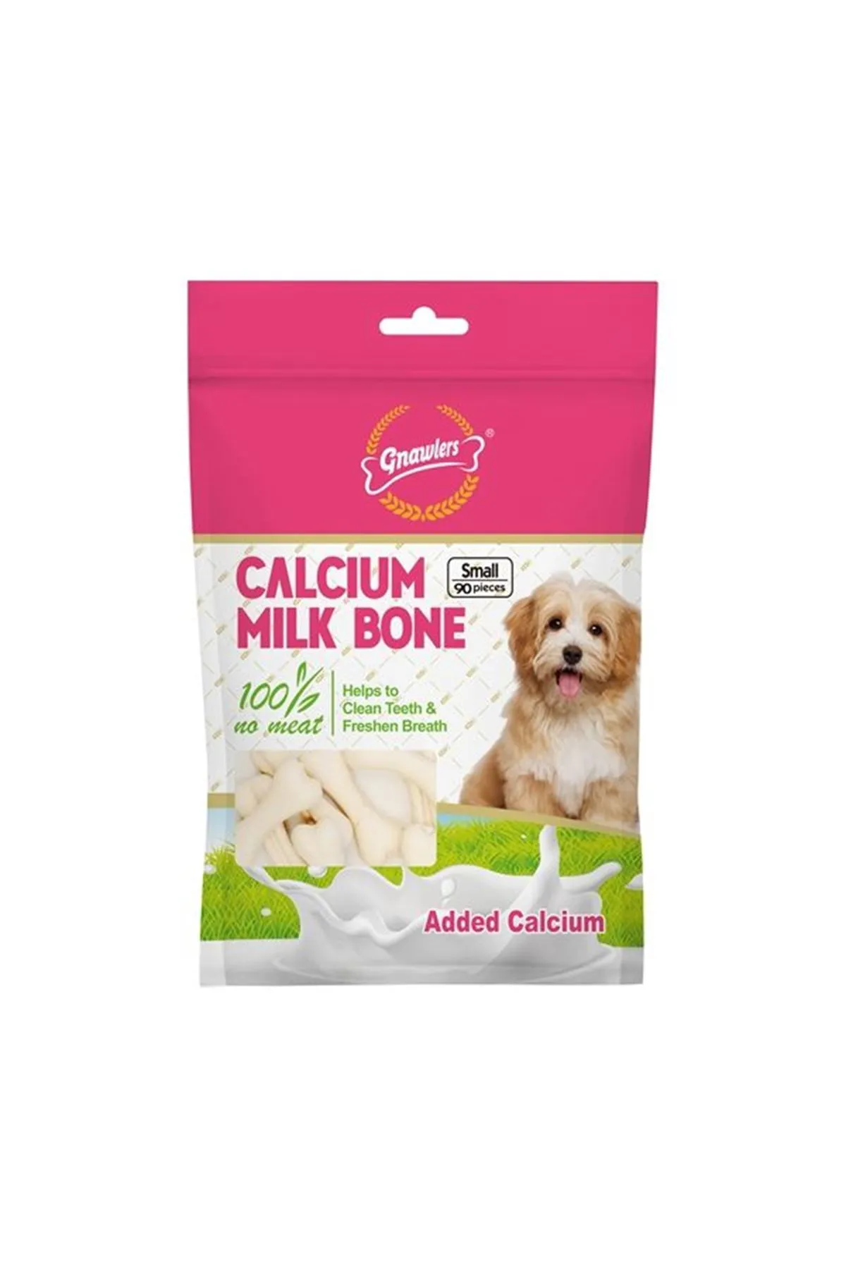 [600-08759] Gnawlers Kalsiyumlu Sütlü Köpek Ödül Kemiği M 5 cm 90 lı