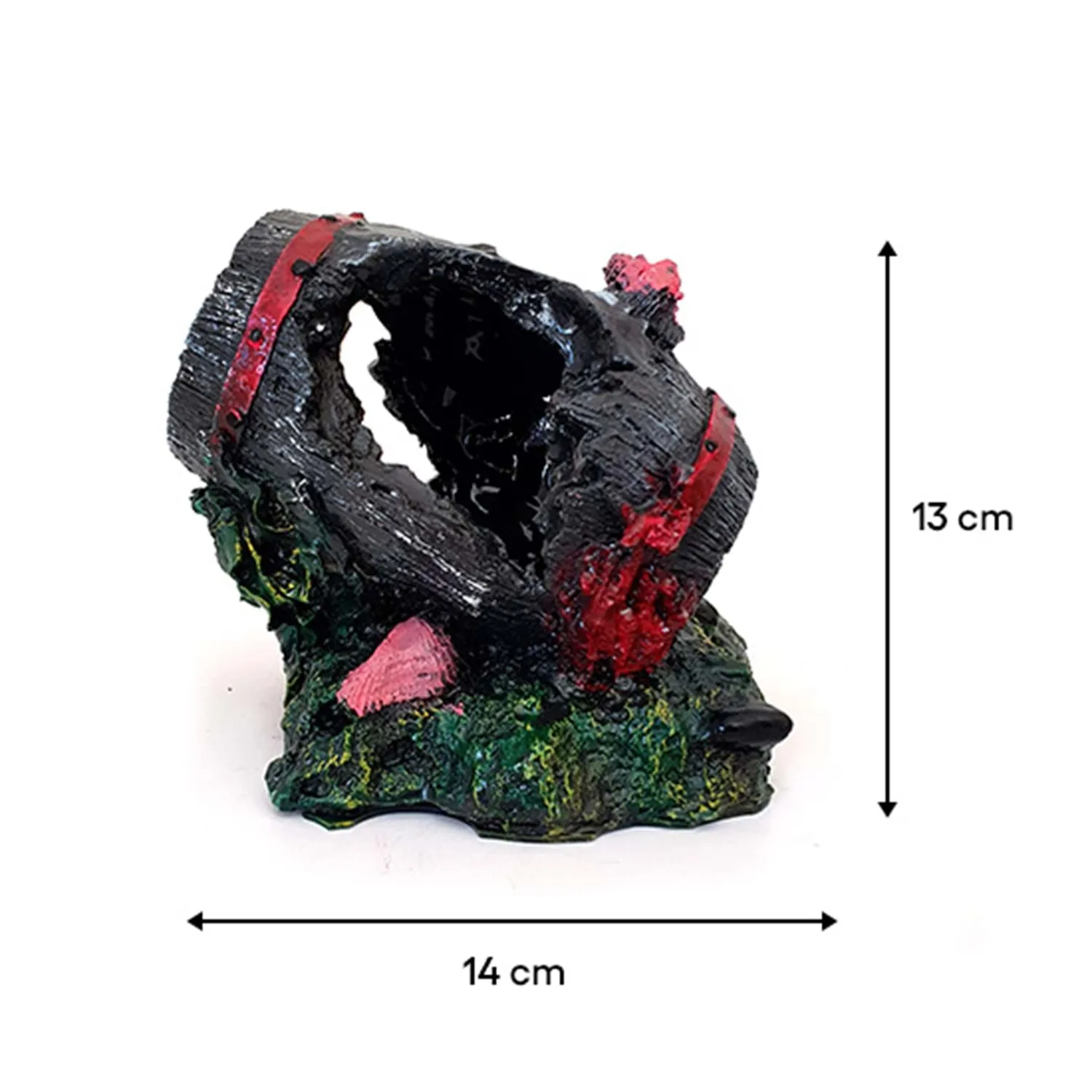 [131914] Bonisa Mercanlı Fıçı Akvaryum Dekoru 14 x 13 Cm