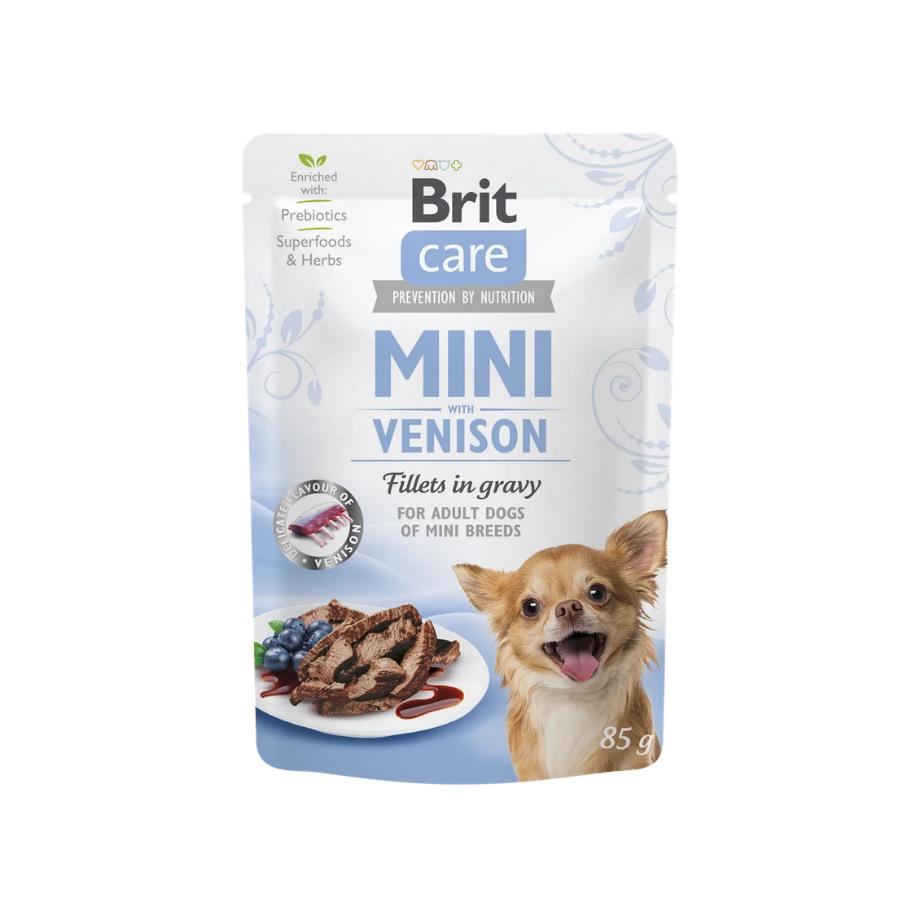 Brit Care Sos İçinde Fileto Et Parçalı Geyikli Mini Irk Yetişkin Köpek Konservesi 85 Gr