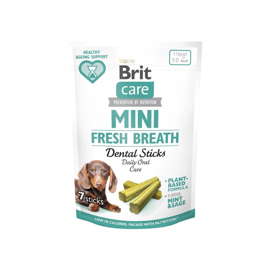 [8595602578580] Brit Care Günlük Ağız Bakımı ve Ferah Nefesi Destekleyen Mini Irk Köpek Ödül Maması 120 Gr