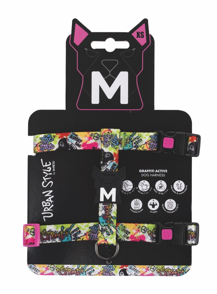 M-Pets Urban Style Graffiti Active Köpek Göğüs Tasması