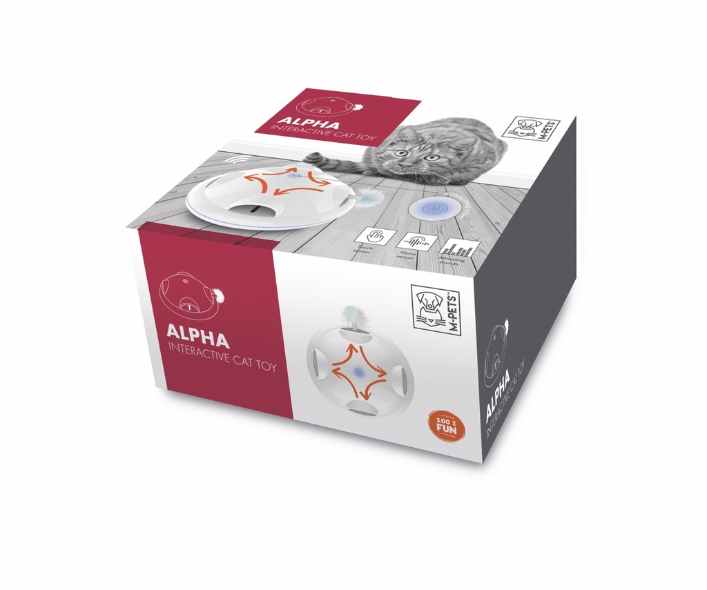 [20631299] M-Pets Alpha Beyaz İnteraktif Kedi Oyuncağı 20x20x9,8 Cm
