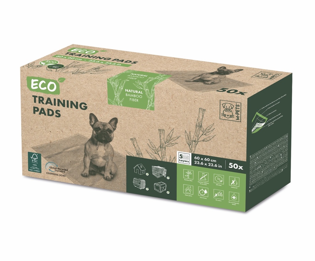 [10122199] M-Pets Eco Bamboo Köpek Çiş Eğitim Pedi 60x60 Cm 50 Adet