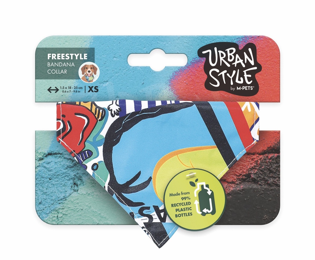 [10839799] M-Pets Urban Style Freestyle Bandanalı Köpek Tasması (M)