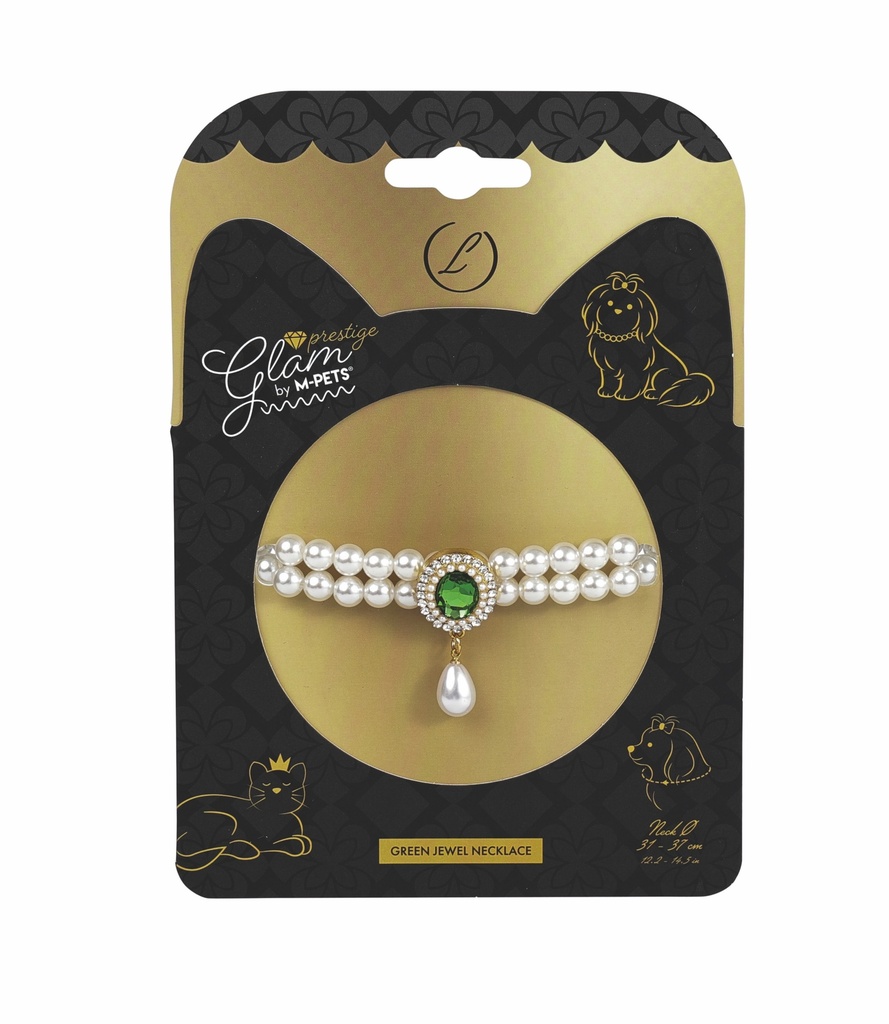 [60803999] M-Pets Glam Prestige Green Emerald Köpek Kolyesi L