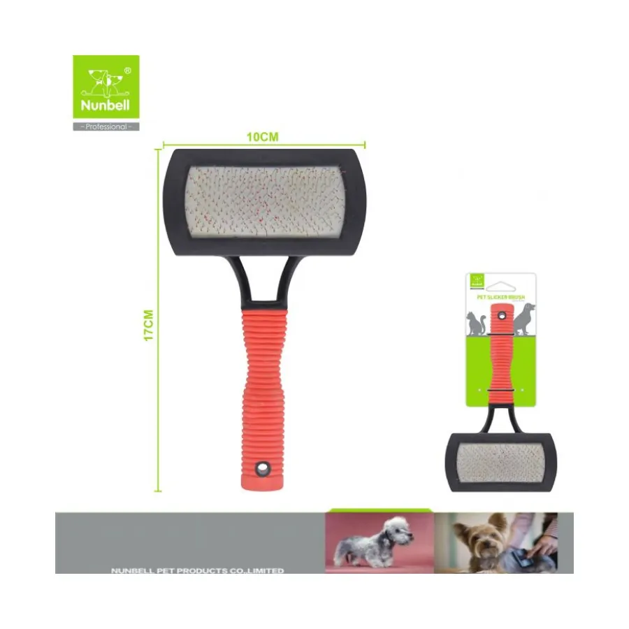 Nunbell Kedi ve Köpekler İçin Plastik Saplı Çift Taraflı Tarak