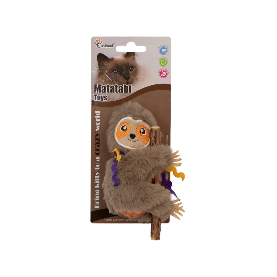 [520-551422] Eastland Catnipli Pembe Peluş Tembel Hayvan Kedi Oyuncağı 5.8 Cm
