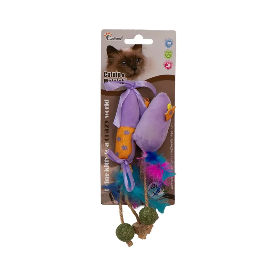 [520-551450] Eastland Matatabi ve Catnipli Peluş Fare ve Şeker Kedi Oyuncağı