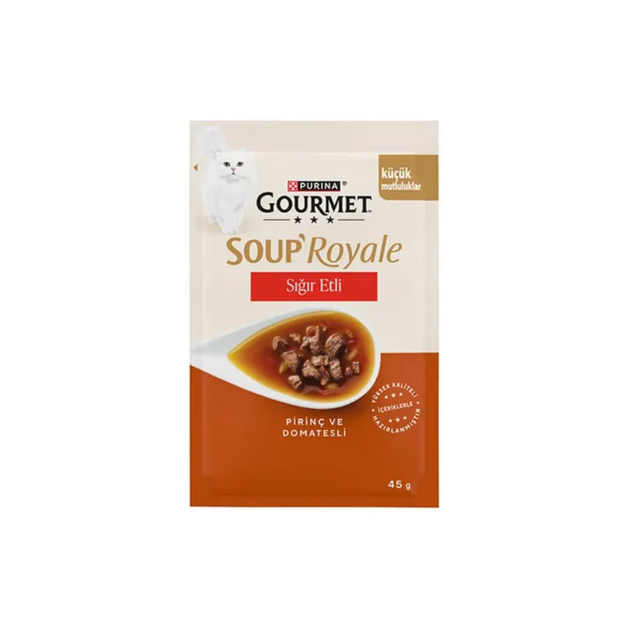 [13642321] Gourmet Gold Soup Royale Sığır Etli Yetişkin Kedi Çorbası 45 Gr